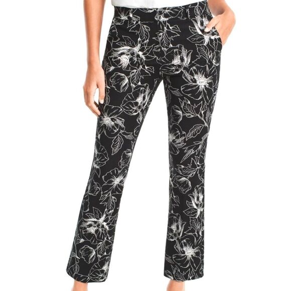 White House Black Market Pants - White House Black Market Floral Printed Crop Flare Pants Women's 10 Long